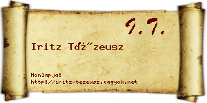 Iritz Tézeusz névjegykártya